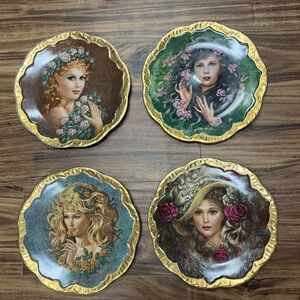 - PICKARD Symphony of Roses full set collector plates by Irene Spencer